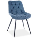  Stolica PRAGA - samt tkanina - plava | shoptok.hr
