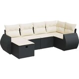 vidaXL 6-dijelni set vrtnih sofa s jastucima crni od poliratana | shoptok.hr
