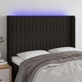  Uzglavlje crno 147 x 16 x 118/128 cm od tkanine Cijene