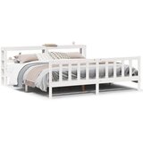vidaXL Posteljni okvir brez vzmetnice bel 180x200 cm trdna borovina | Shoptok.si