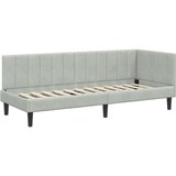  Kutni okvir kreveta s uzglavljem Svjetlosiva 80 x 200 cm Baršun | shoptok.hr