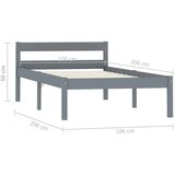  Okvir za krevet od masivne borovine sivi 100 x 200 cm | Eponuda.ba