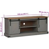 vidaXL TV omarica HALDEN 2 drsna vrata siva 150x40x60 cm masivni les Cene