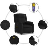Masažna fotelja za odmor crna umjetna koža - 1 Ručno guranje unatrag | shoptok.hr