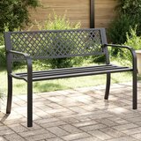 vidaXL Vrtna klop 119 cm črno jeklo | Shoptok.si