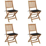 Maison Chic Zložljivi Vrtni Stoli - Stol za vrti 4 kosi z blazinami trden akacijev les JS2962, (21876208) | Shoptok.si