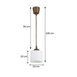 Brilagi LED luster na sajli RETRO GLASS 1xE27/60W/230V prečnik 10 cm braon/bela | Eponuda.com