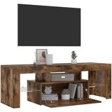  ormarić s LED svjetlima boja dimljenog hrasta 120x35x40 cm | shoptok.hr