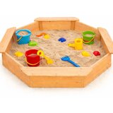 Kinder Home Dečiji drveni peskarnik – model sa 8 strana i 4 sedišta, 134,5×134,5 cm Cene
