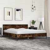  Okvir za krevet boja hrasta 200x200cm konstruirano drvo i metal | shoptok.hr