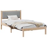  Krevetni okvir s tapiciranim uzglavljem Svijetlo siva Smeđa 100 x 200 cm | shoptok.hr