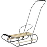 Metal Sled with Push Bar Backrest Silver | shoptok.hr