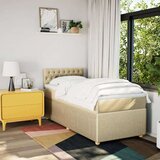 VidaXL Box spring postelja z vzmetnico krem 100x200 cm blago, (21291888) Slike