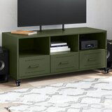 Maison Chic TV omarica - TV enota - Televizijska omarica olivno zelena 100,5x39x43,5 cm jeklo, (21701425) | Shoptok.si