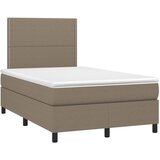  box spring s madracem LED smeđesivi 120 x 200 cm tkanina | shoptok.hr