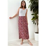 Dewberry 16652 Womens Midi Woven Skirt-BORDEAUX | shoptok.hr