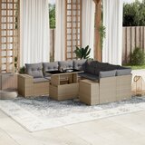 vidaXL 9-dijelni set vrtnih sofa s jastucima bež od poliratana | shoptok.hr