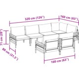 VidaXL Vrtna sedežna garnitura 7 pcs Antracitna 320 x 160 x 71 cm Slike