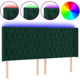  LED uzglavlje tamnozeleno 203 x 16 x 118/128 cm baršunasto | shoptok.hr