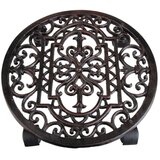 Esschert Design Kovinski mobilni podstavek za cvetlične lonce ø 29 cm Ornament – Cene