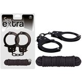 Nmc Sex Extra Metal Cuffs & Love Rope Black Cene