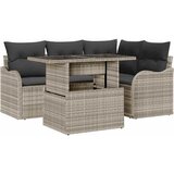 Vanjski set za objedovanje 5 pcs Svjetlosiva Poli ratan | shoptok.hr