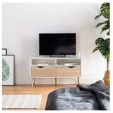 Vonhaus Koto manja TV ormarića bijela, hrast | shoptok.hr