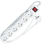 Elit Produžni kabl 6-delni 3x1.5mm/3m sa prekidačem Beli