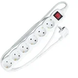 produžni kabl 6-delni 3x1.5mm/3m sa prekidačem beli