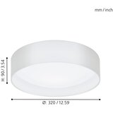 Eglo Pasteri plafonjera/1,led, 1x11w, ø320, bijela | shoptok.hr