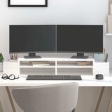  Stalak za monitor bijeli 100 x 27,5 x 15 cm od masivne borovine | shoptok.hr