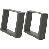  Noge za klubsko mizico v obliki črke U 2 kosa antracit 40 x (30-31) cm jeklo, (22123886) | Shoptok.si