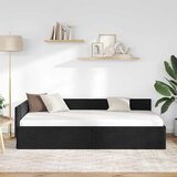  Kutni okvir kreveta s uzglavljem Crna 100 cm x 200 cm Baršun | shoptok.hr