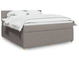 vidaXL Box spring postelja z vzmetnico taupe 180x200 cm blago | Shoptok.si
