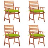 Maison Chic Zunanji Jedilni stoli - Vzorci stoli 4 kosi z blazinami trden akacijev les A2094, (22030671) | Shoptok.si