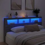 vidaXL Ormarić za uzglavlje LED sivom sonomom 200x17x102 cm | shoptok.hr