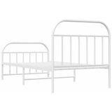  Metalni okvir kreveta uzglavlje i podnožje bijeli 100x190 cm | shoptok.hr