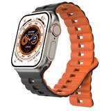 Max Mobile Remen za pametni sat Apple Watch 42, 44, 45 i 49 mm, silikonski, sivo-narančasta Slike