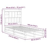  Krevet s regalom za knjige bez madraca bijeli 90x190cm borovina | shoptok.hr