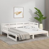  Dnevni ležaj na izvlačenje 2 x (80 x 200) cm bijeli od borovine | shoptok.hr