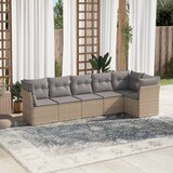  6-dijelni set vrtnih sofa s jastucima bež od poliratana | shoptok.hr