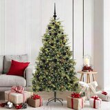  Umjetno Drvo za Božić s Šišarkama Zelena 180 cm - 180 cm s LED-ima i crnim kuglicama Cijene
