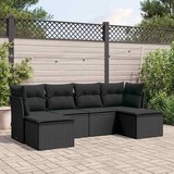  6-dijelni set vrtnih sofa s jastucima crni od poliratana | shoptok.hr