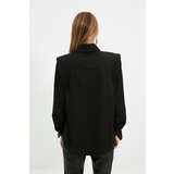Trendyol X Sagaza Studio Black Ruffle Detailed Poplin Shirt | ePonuda.com