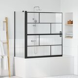 vidaXL Ekran za kadu i tuš Crna i prozirna 116 x 67 x 129.5 cm | shoptok.hr