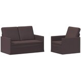  Set sofe 2 pcs Tamno smeđa Tkanina - Tamno smeđa 1-sjedalo + 2-sjedalo (120 cm) | shoptok.hr