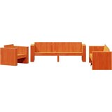  The Living Store Vrtna sedežna garnitura 2-delna voščeno rjava trdna borovina - Vrtna Sedežna Garnitura, (21447610) | Shoptok.si