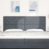 vidaXL Naslon za glavu s kristalnim gumbima tamnosivi 200 cm baršun | shoptok.hr