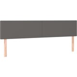 Maison Chic Posteljno vzglavje - Vzglavna omarica 2 kosa siv 100x5x78/88 cm umetno usnje, (22077642) | Shoptok.si