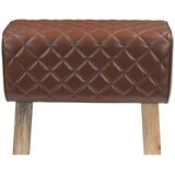  Klupa 60 x 30 x 45 cm Prava koža Smeđa dijamantna | shoptok.hr
